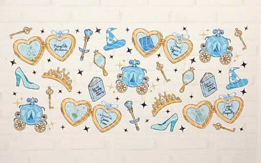 Fairytale Princess Glass Tumbler | Cinderella Inspired Can Glass with Bamboo Lid & Straw | Aesthetic Iced Coffee Cup | Gift for Book Lovers