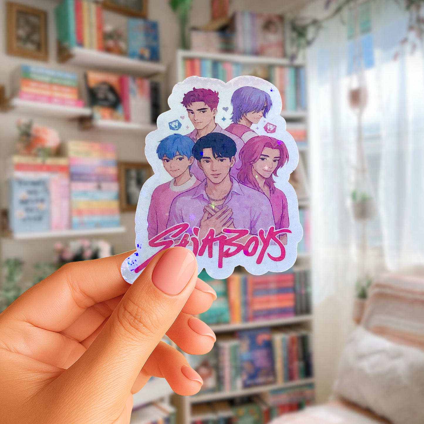 Kpop Holographic Stickers | Demon Hunter Die Cut Stickers | Saja Boys & Soda Pop Kpop Fan Merch | Cute Sparkly Kpop Aesthetic Stickers