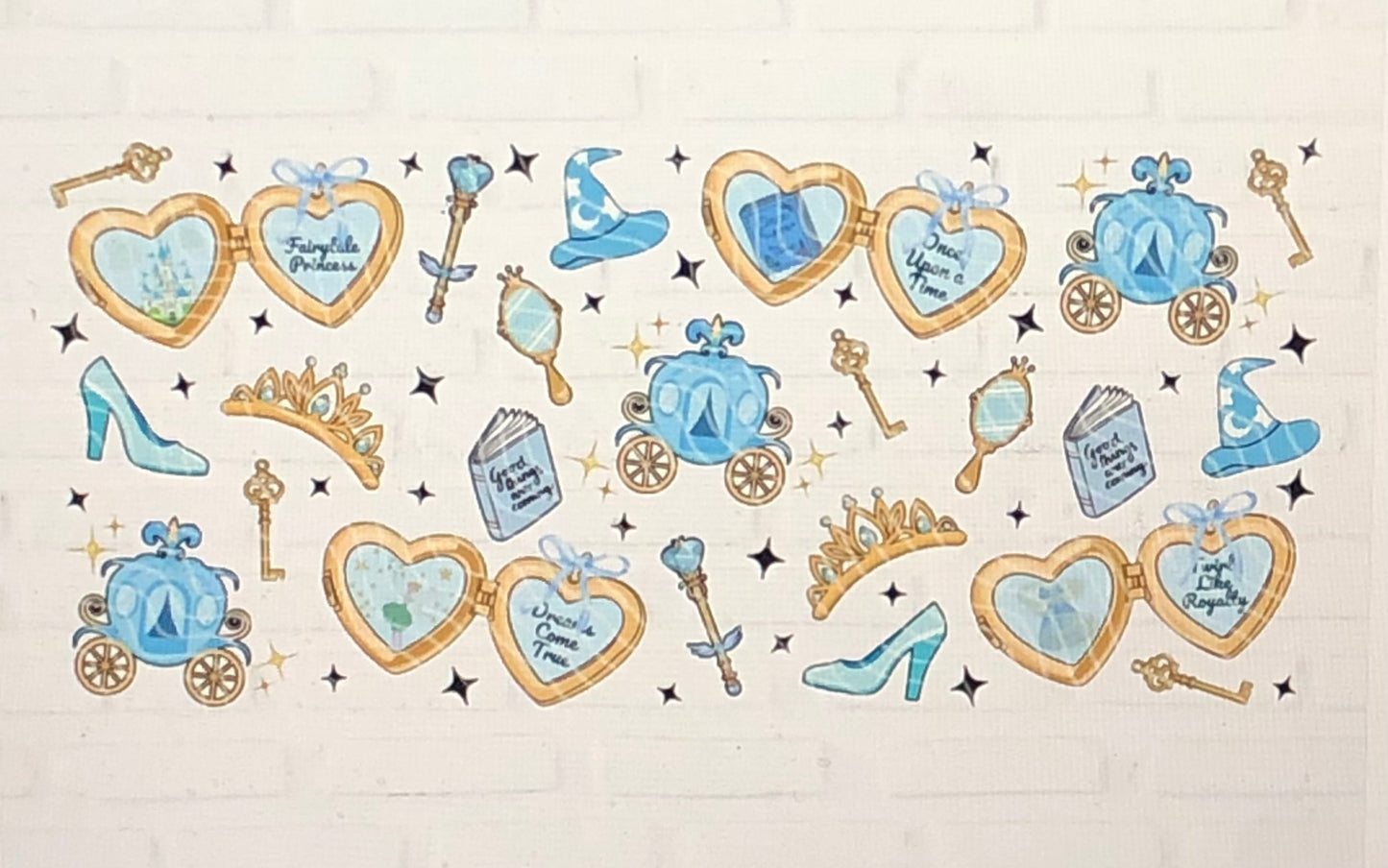 Fairytale Princess Glass Tumbler | Cinderella Inspired Can Glass with Bamboo Lid & Straw | Aesthetic Iced Coffee Cup | Gift for Book Lovers