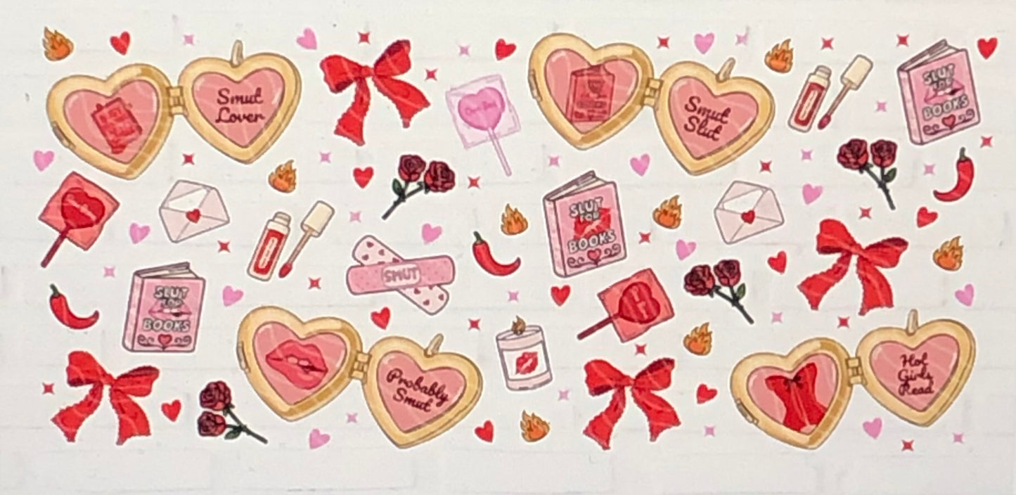 Smut Lover Tumbler | 16oz Glass Can Cup with Bamboo Lid & Straw | Spicy Romance Reader Gift | Bookish Smut Gift for Her