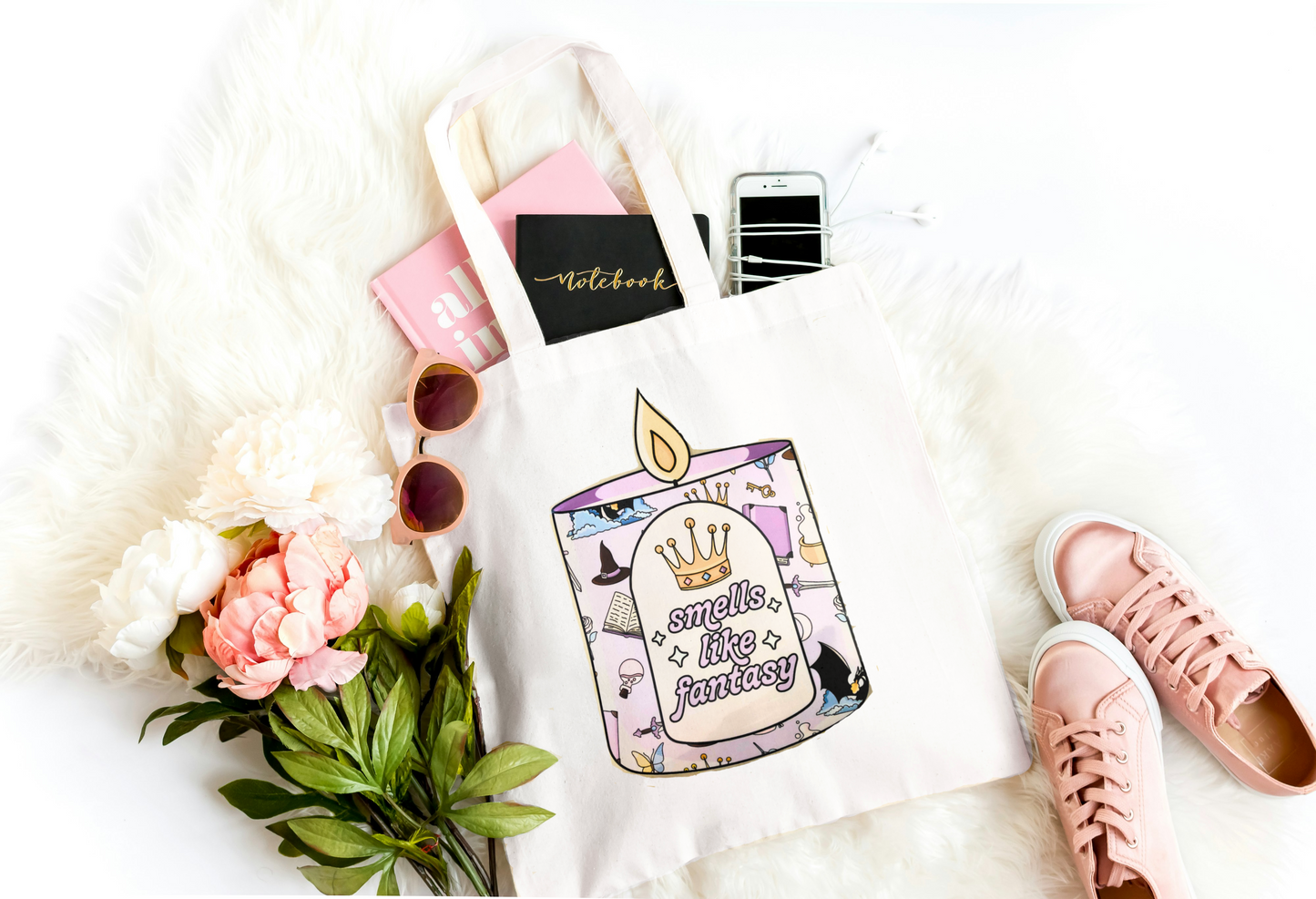 Smells Like Fantasy Tote Bag - Fantasy Lovers Tote Bag - Fantasy Gifts - Bookish Tote Bag - Natural Cotton Shopping Bag - Bookish Gifts.