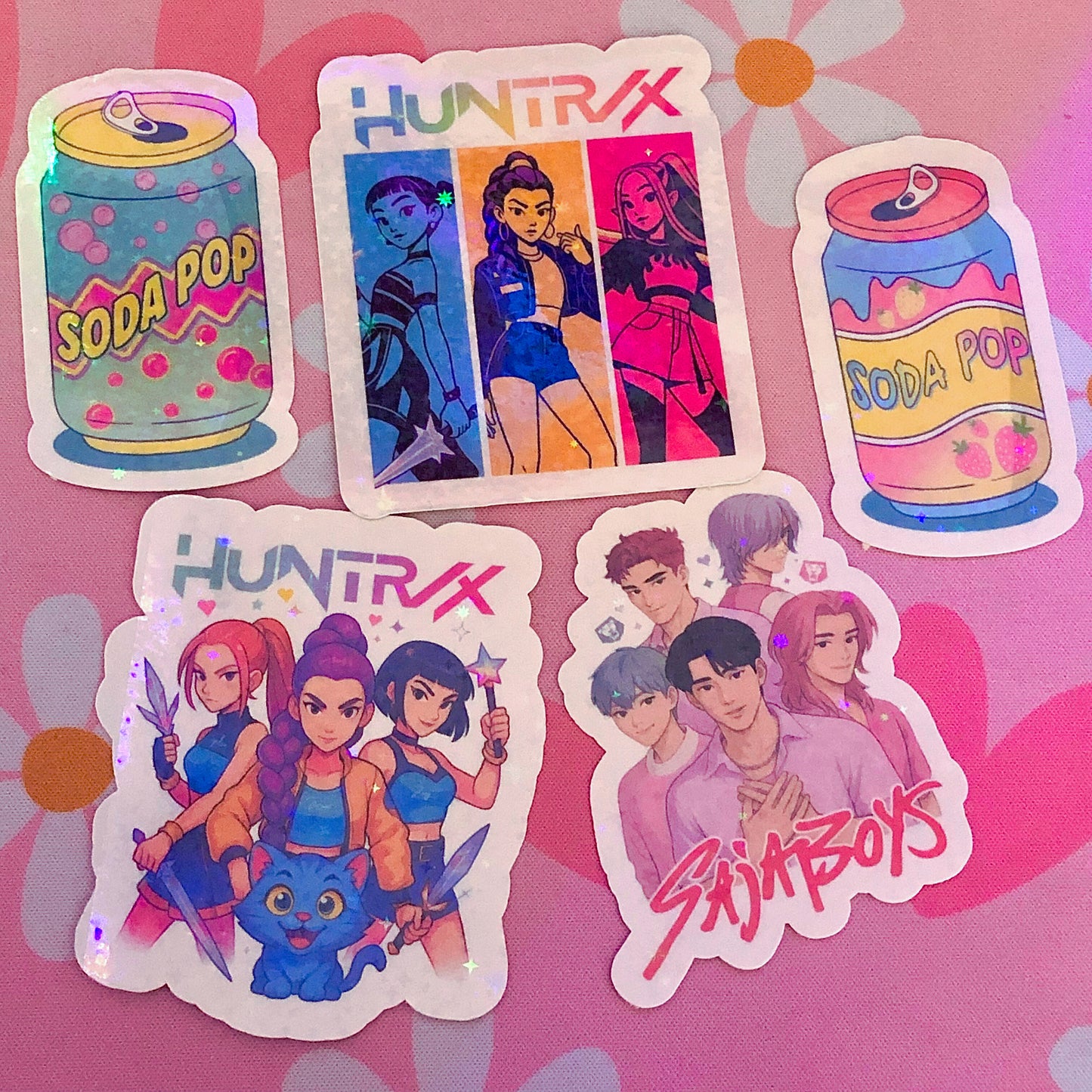 Kpop Holographic Stickers | Demon Hunter Die Cut Stickers | Saja Boys & Soda Pop Kpop Fan Merch | Cute Sparkly Kpop Aesthetic Stickers